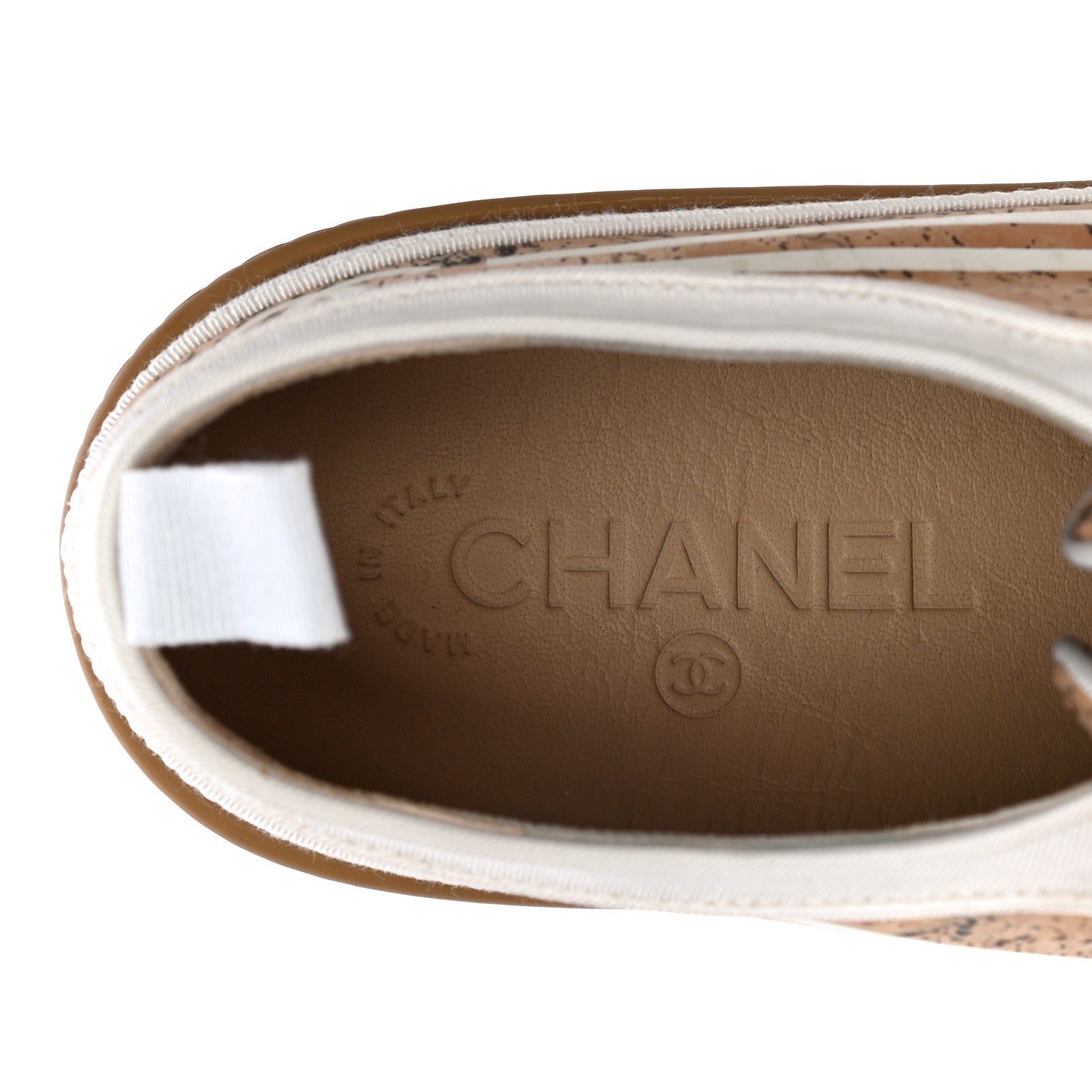 Chanel Cork Jetty Sneaker 38.5 Brown White 9 of 11