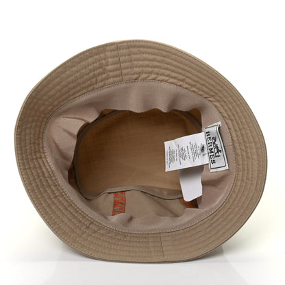 Hermes Gabardine Cotton Calvi Bucket Hat 56 Beige Toast 8 of 9