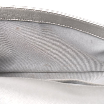 Chanel Metallic Caviar Quilted Medium Boy Flap Silver 12 of 14