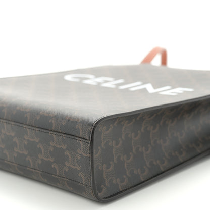 Celine Triomphe Canvas Calfskin Small Vertical Cabas Tan 9 of 9