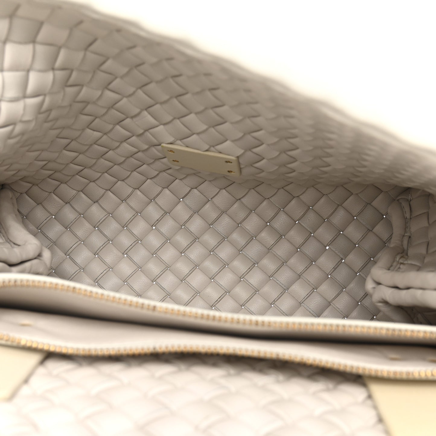 Nappa Intrecciato Patti Top Handle Bag Chalk
