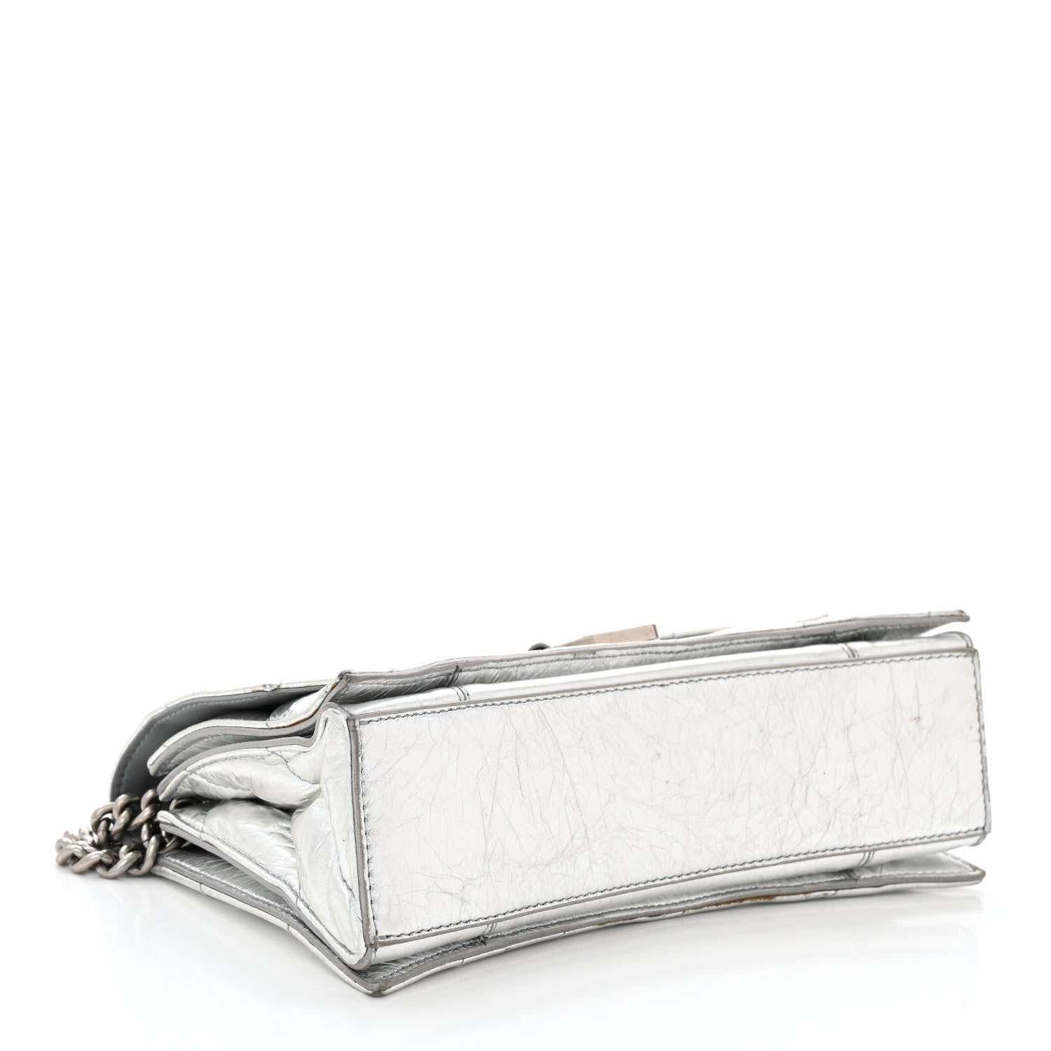 Balenciaga Crushed Calfskin Quilted Small Crush Chain Bag Silver 4 of 12