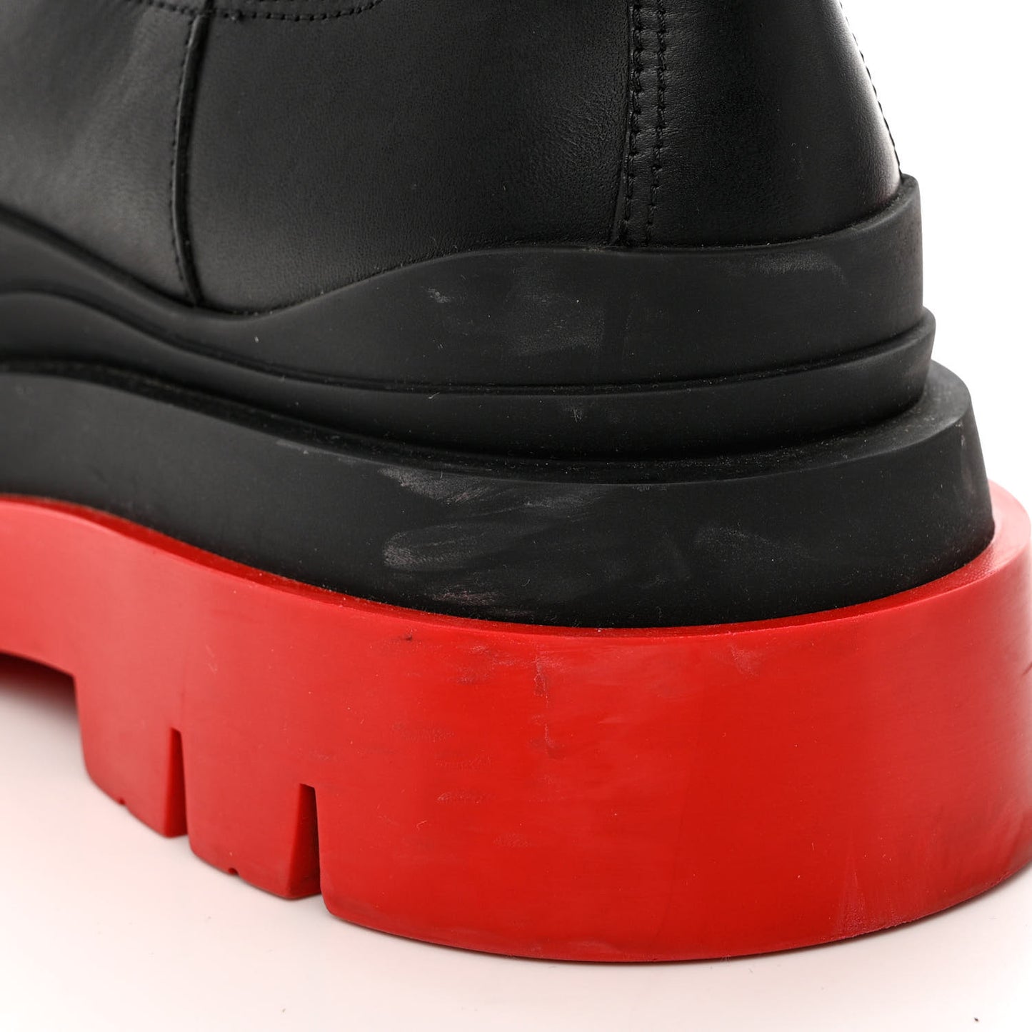 Calfskin The Tire Chelsea Boots 41 Black Bright Red