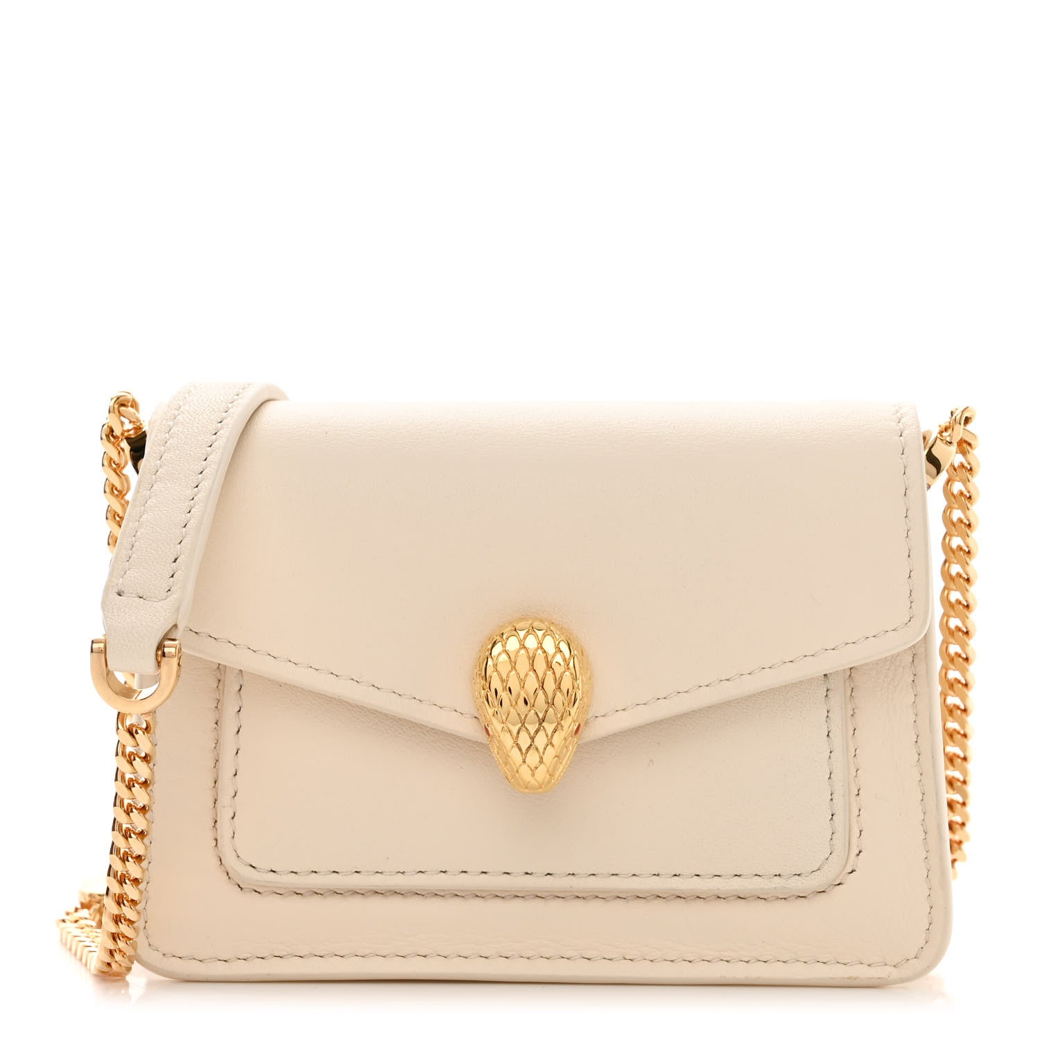 Bulgari Calfskin Serpenti Forever Micro Bag Ivory 1 of 10