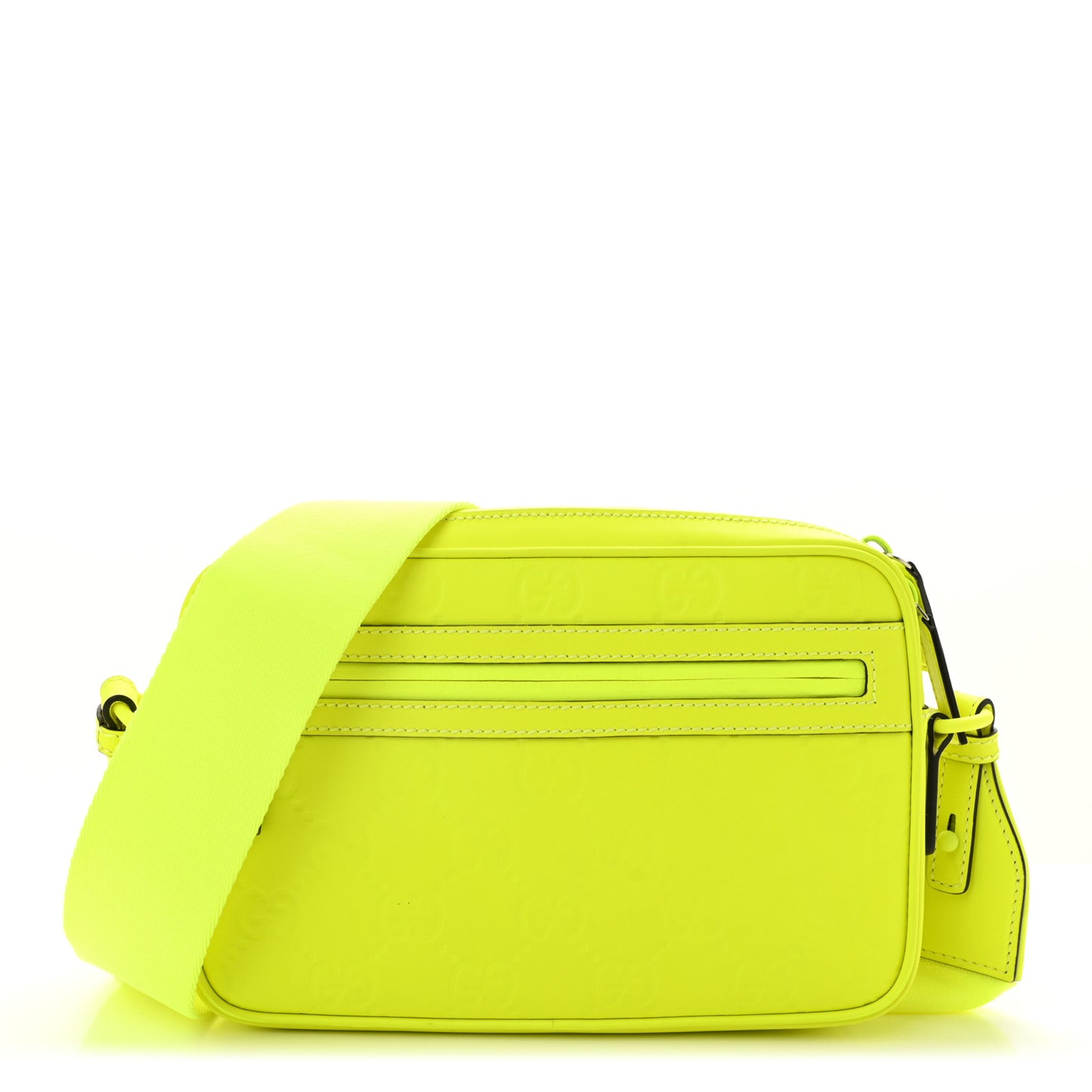 Rubber Effect Monogram GG Crossbody Bag Fluorescent Yellow