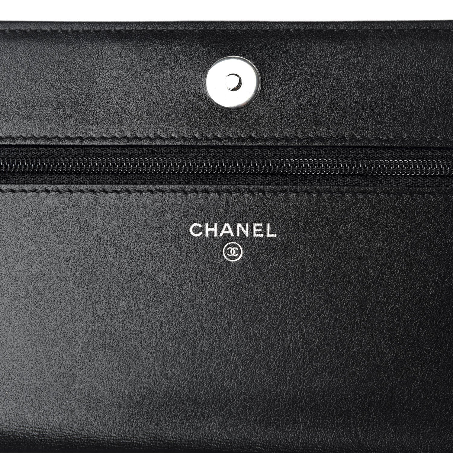 Chanel Caviar Chevron Quilted Boy Wallet On Chain WOC Black 6 of 10