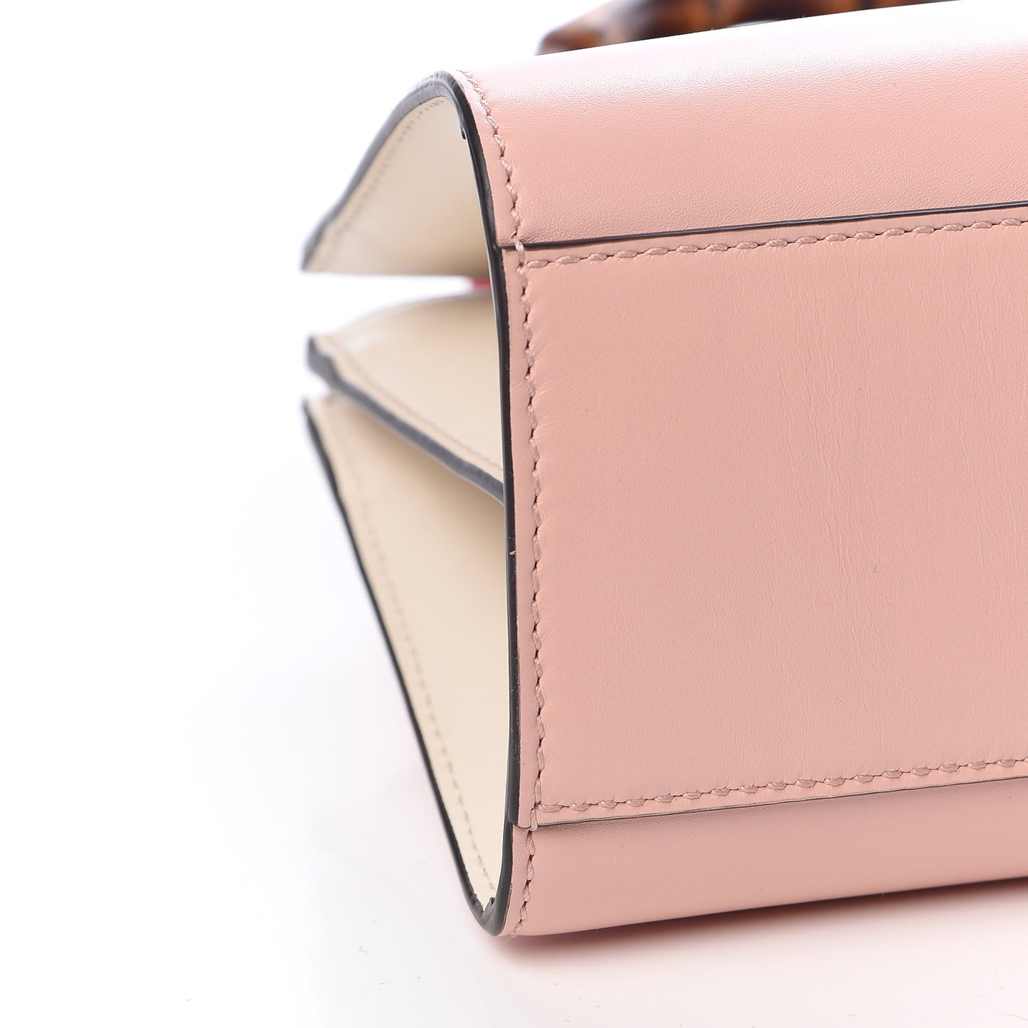Nappa Bamboo Web Mini Nymphaea Top Handle Bag Perfect Pink Mystic White