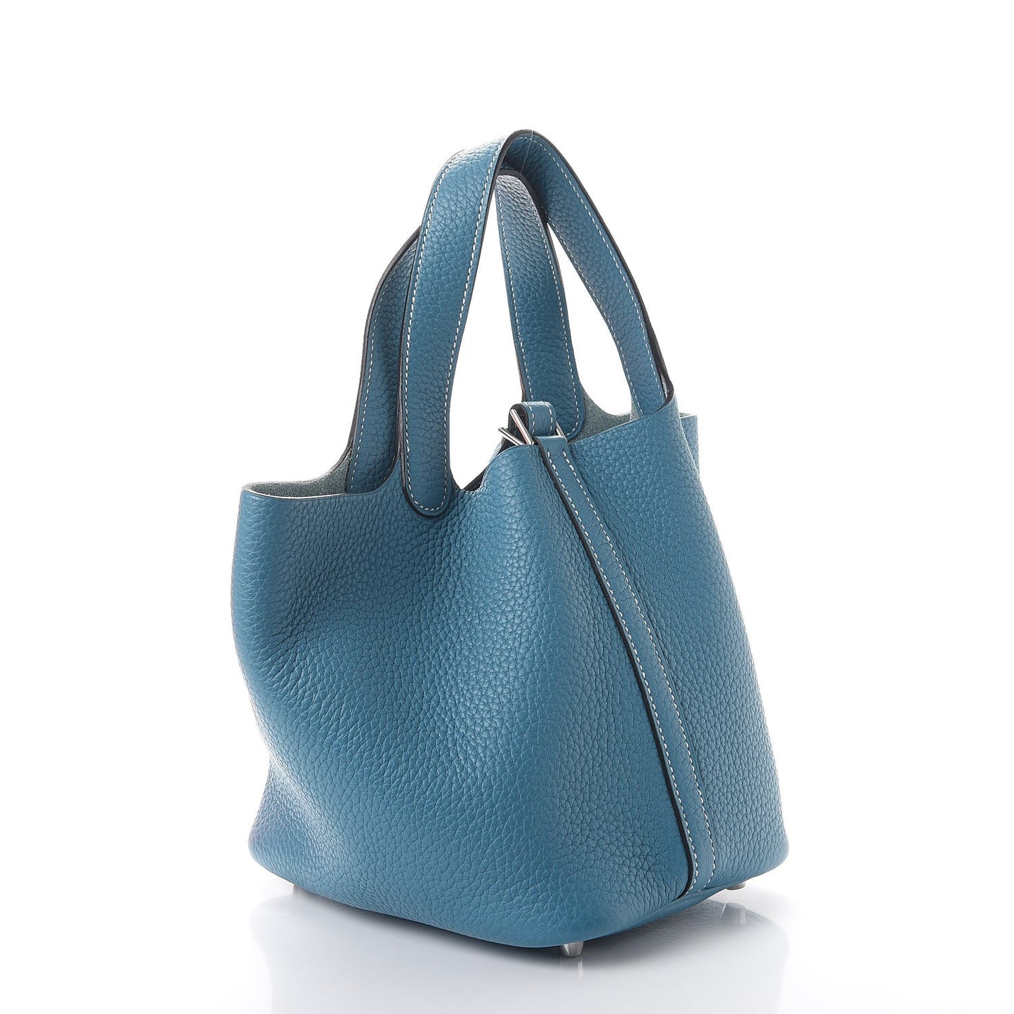 Taurillon Clemence Picotin Lock 18 PM Blue Jean