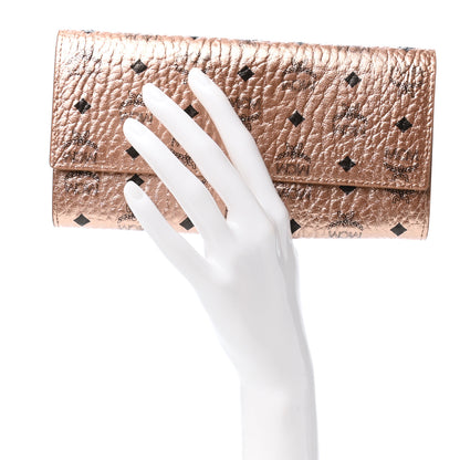 MCM Visetos Continental Flap Wallet Champagne Gold 2 of 7