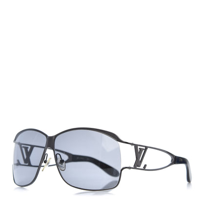 Louis Vuitton Metal Logo Aviator Sunglasses Z0199U Black 1 of 8