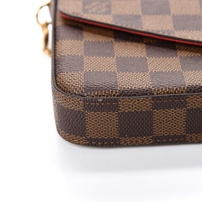 Louis Vuitton Damier Ebene Pochette Felicie Chain Wallet 13 of 15