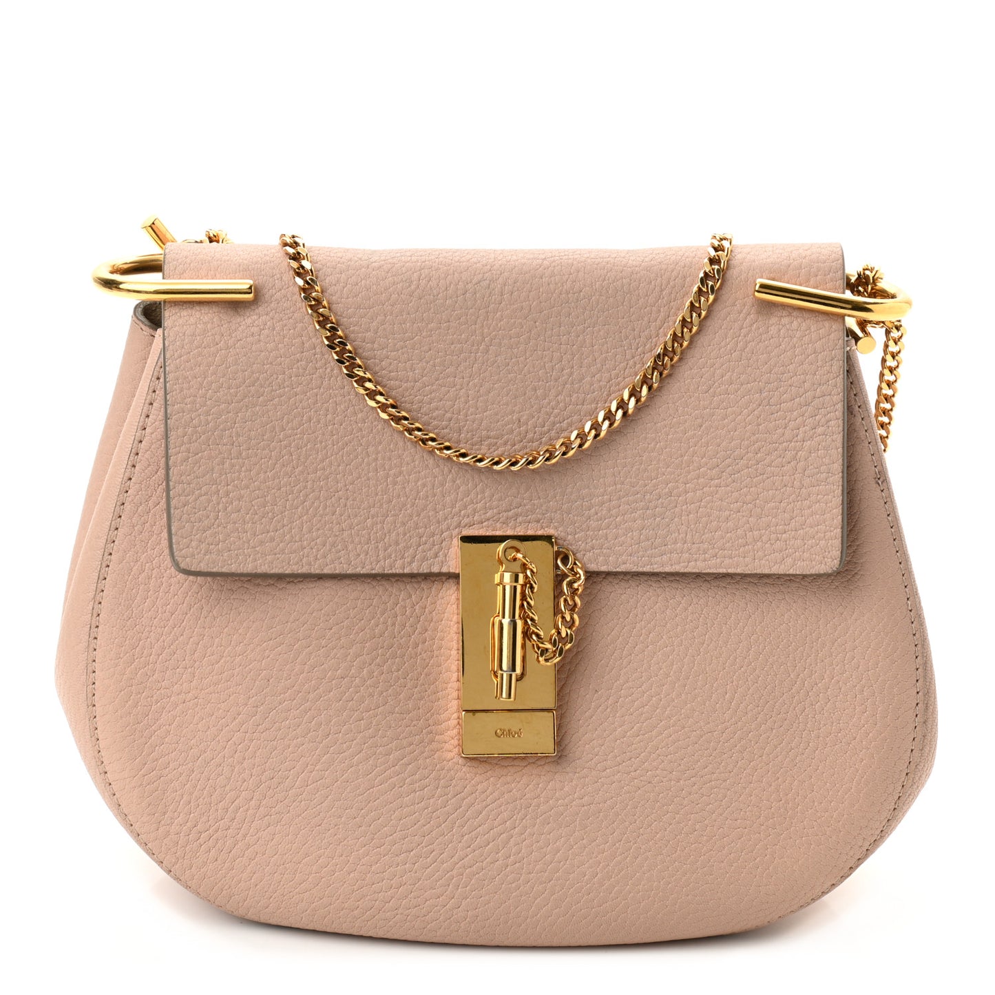 Grained Lambskin Drew Shoulder Bag Cement Pink