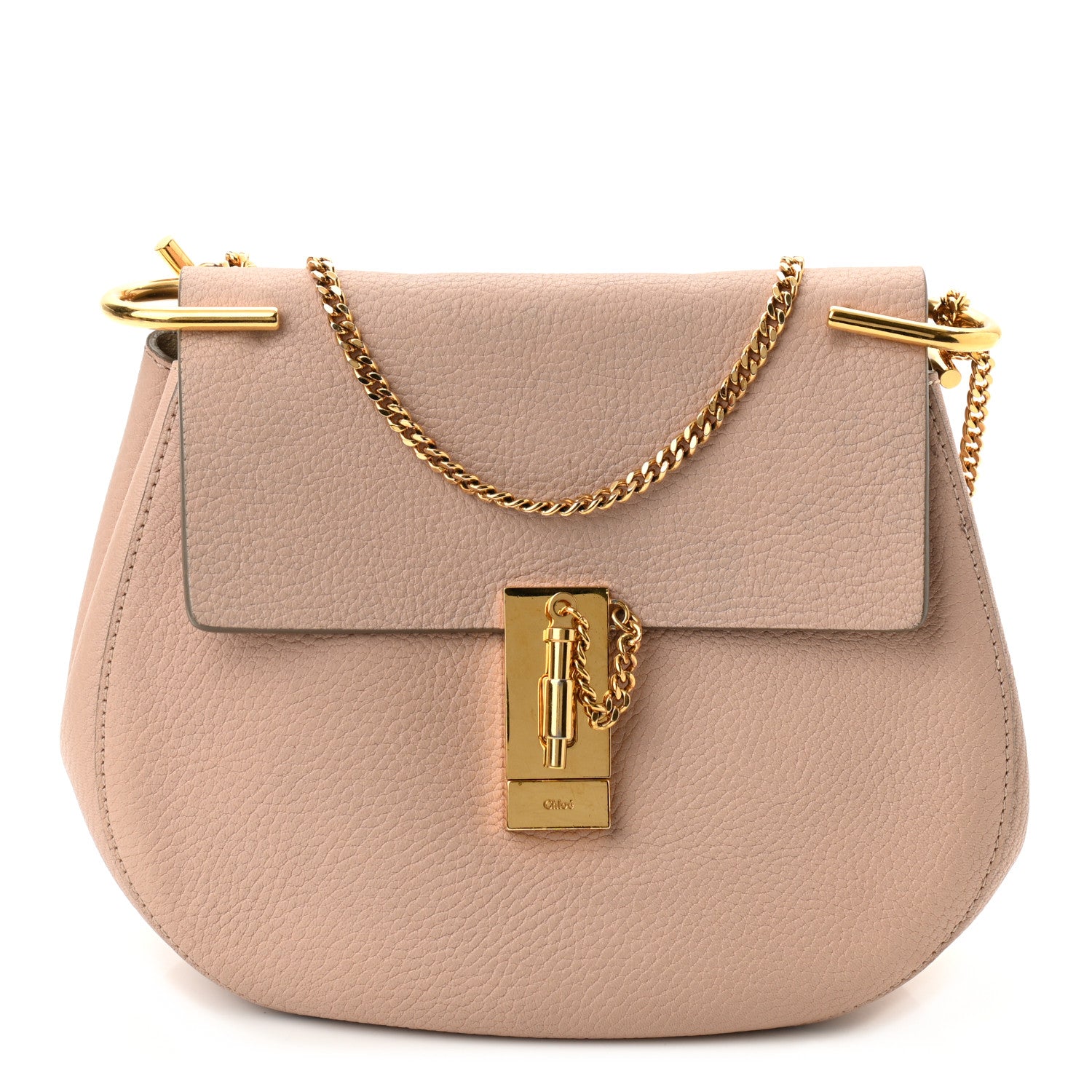 Chloe Grained Lambskin Drew Shoulder Bag Cement Pink 1 of 11