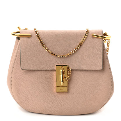 Chloe Grained Lambskin Drew Shoulder Bag Cement Pink 1 of 11