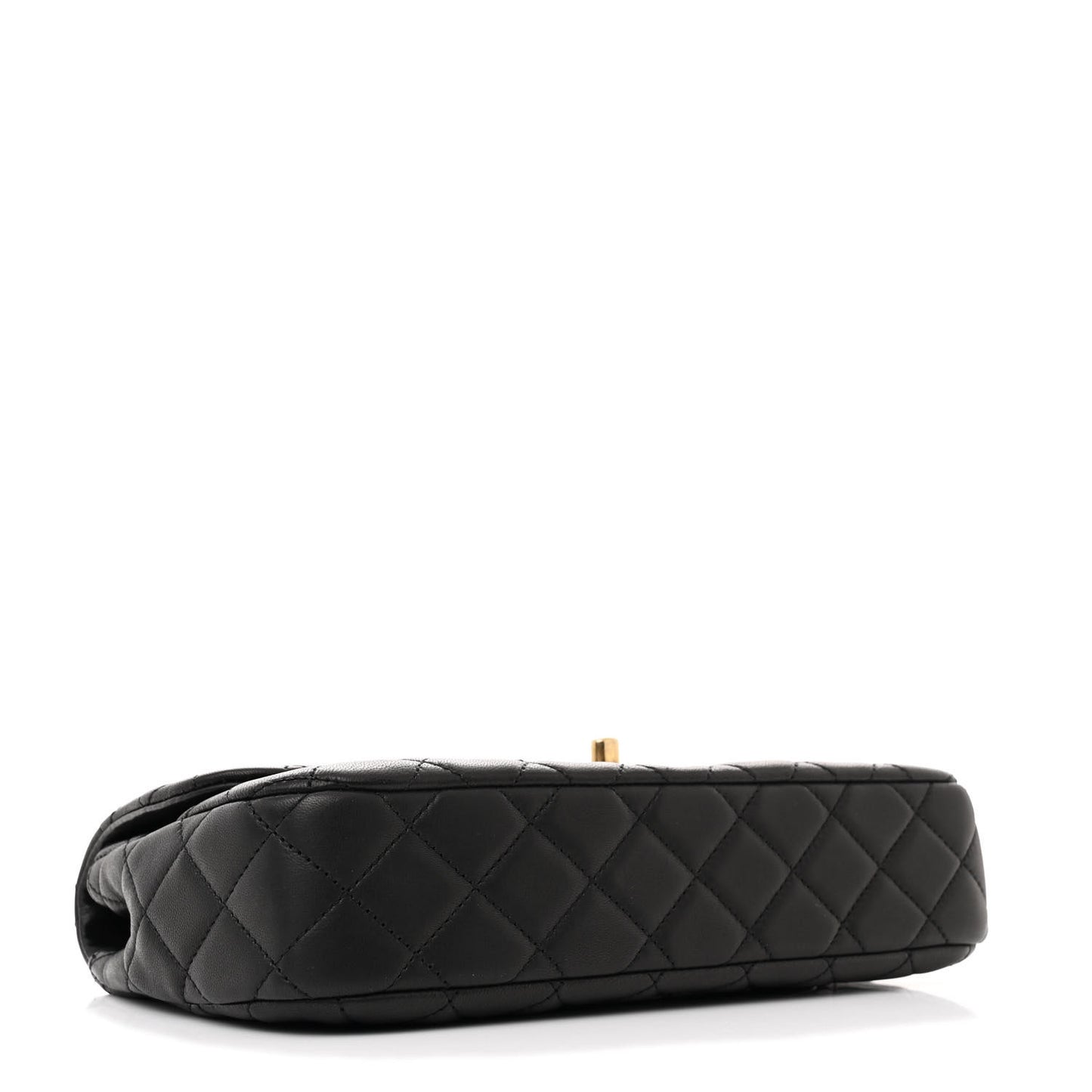 Lambskin Quilted Medium Cruise Charm Single Flap Black