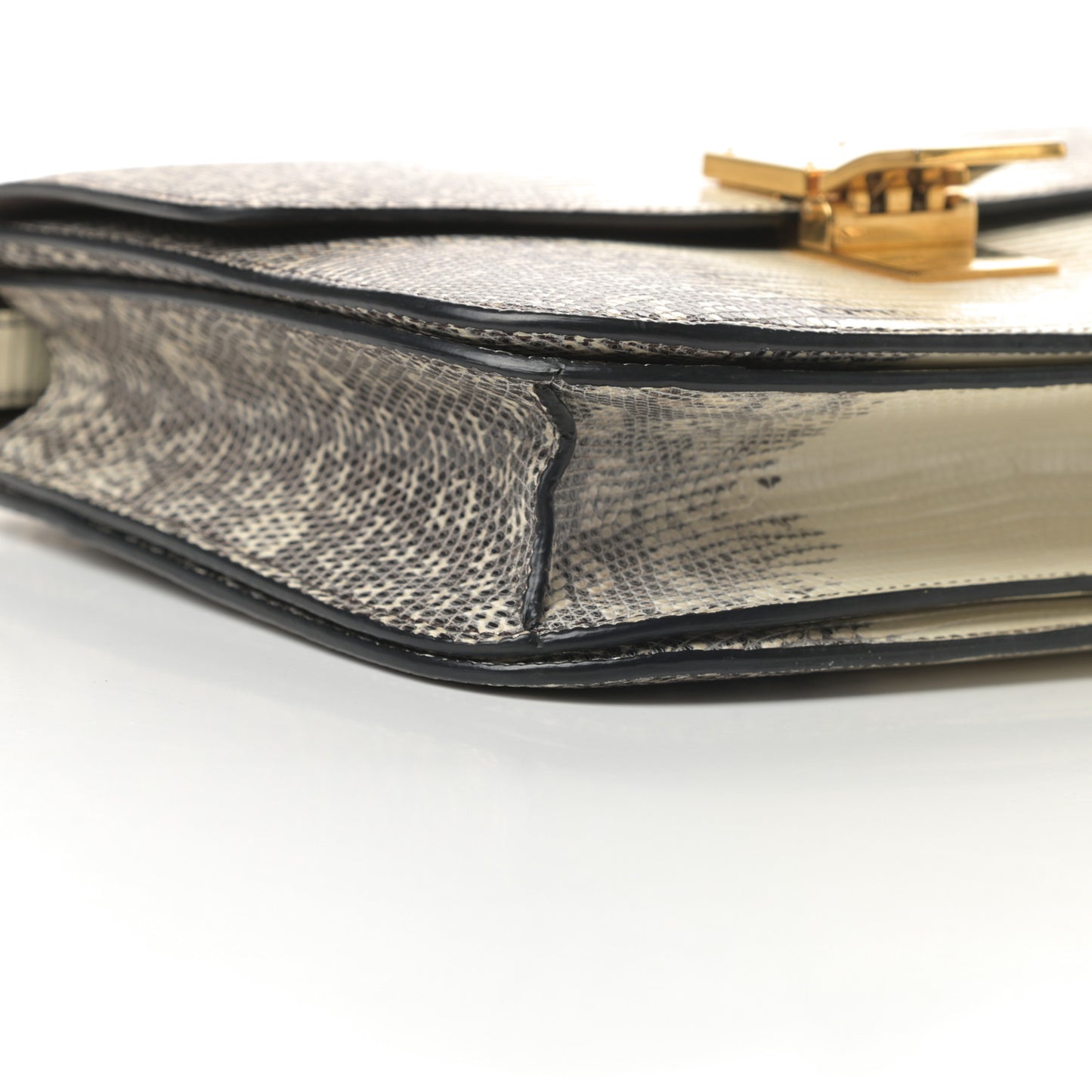 Lizard Medium Classic Box Flap Bag Natural