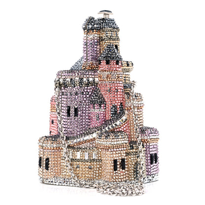 Judith Leiber Swarovski Crystal Castle Minaudiere Clutch Multicolor 3 of 9