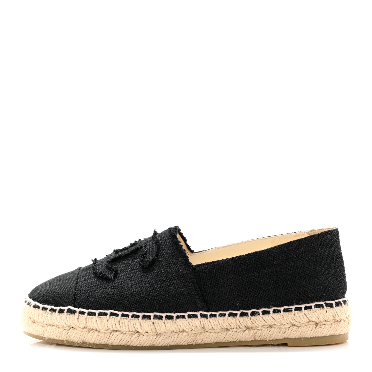 Chanel Linen CC Espadrilles 37 Black 1 of 16