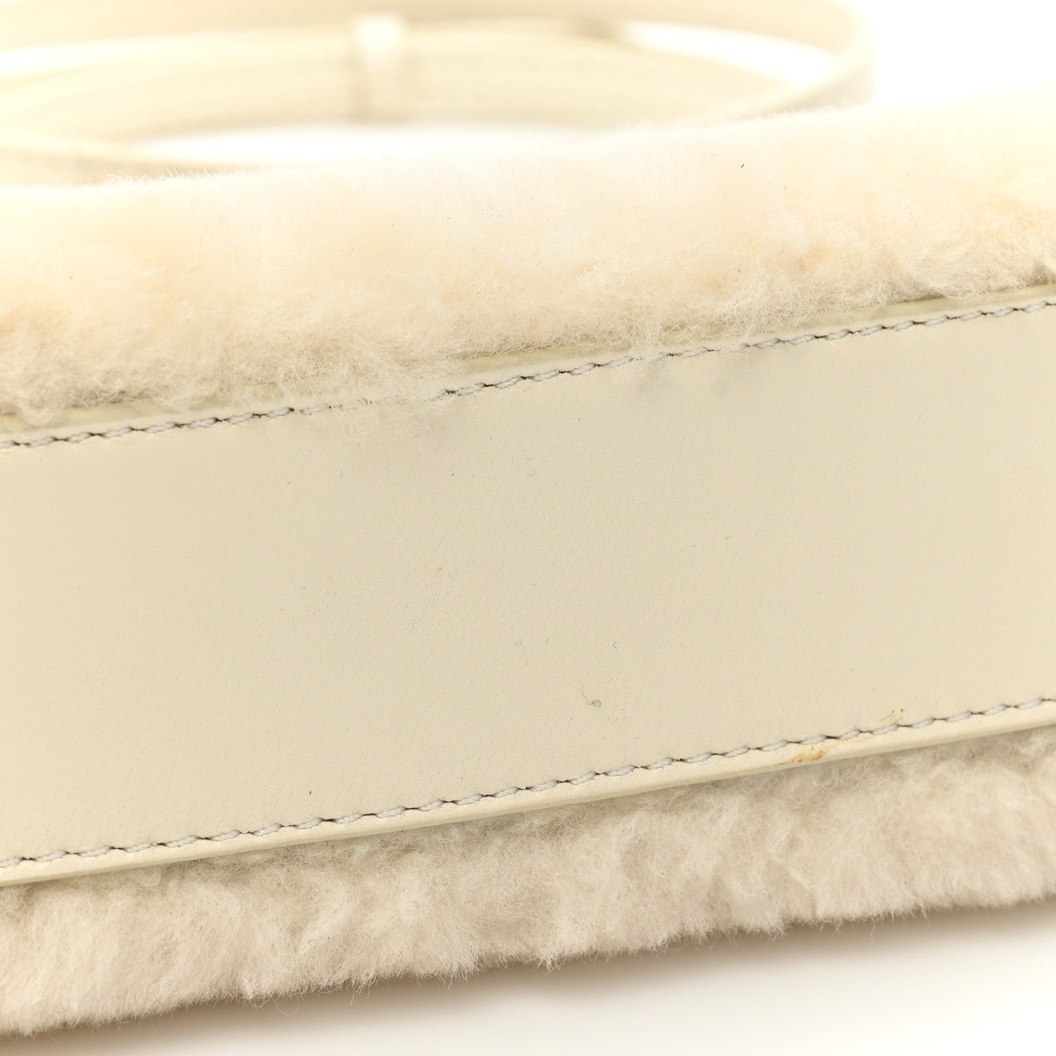 Fendi Shearling Shiny Nappa Micro Peekaboo Iconic Satchel White 13 of 13