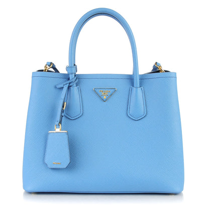 Prada Saffiano Cuir Medium Double Bag Mare Bluette 1 of 7