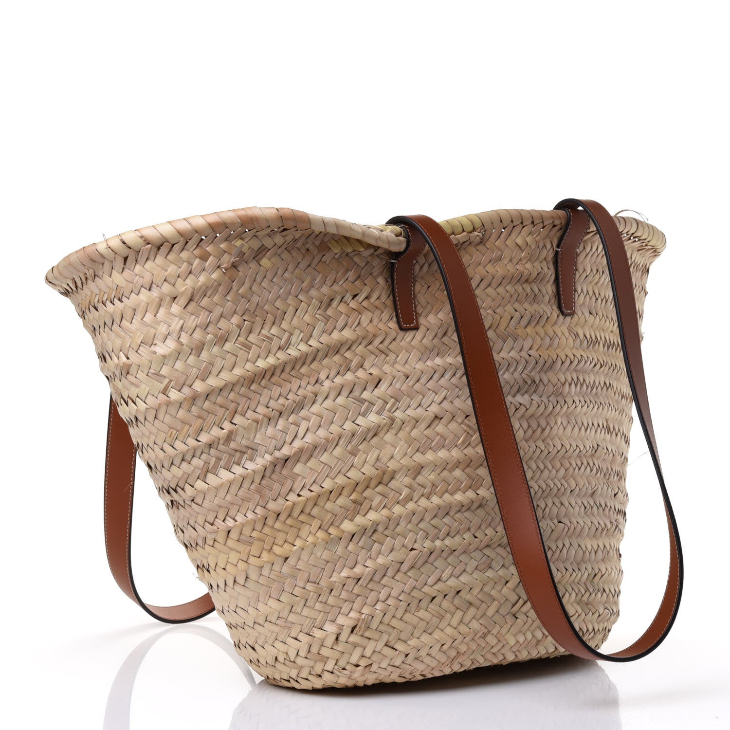 Celine Raffia Calfskin Triomphe Medium Panier Tan 2 of 4