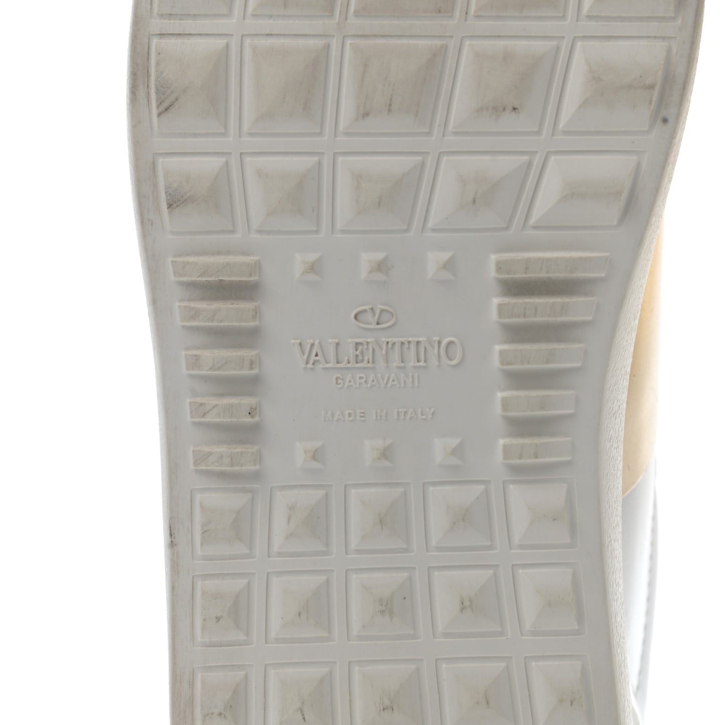 Calfskin Rockstud Open Sneakers 39.5 White Pewter