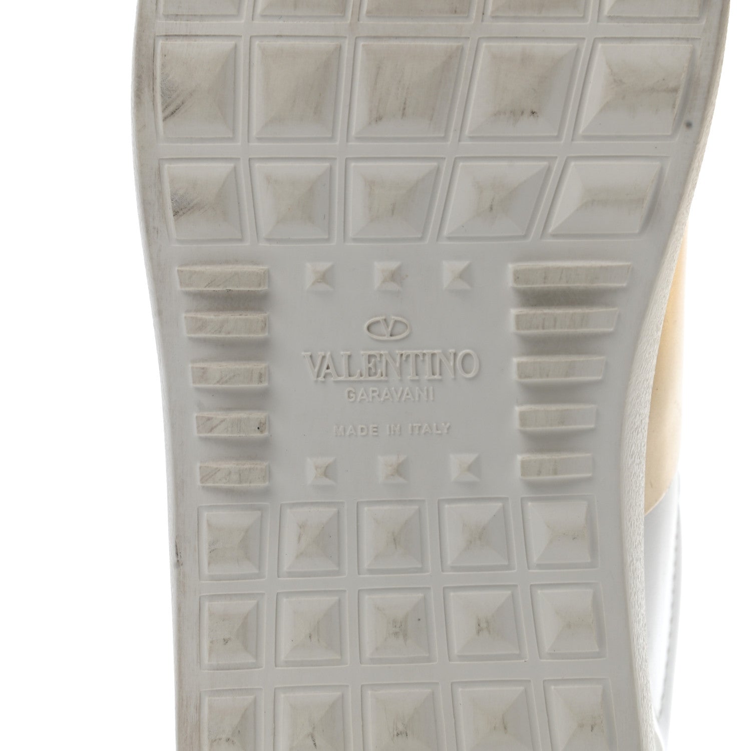 Valentino Garavani Calfskin Rockstud Open Sneakers 39.5 White Pewter 6 of 9