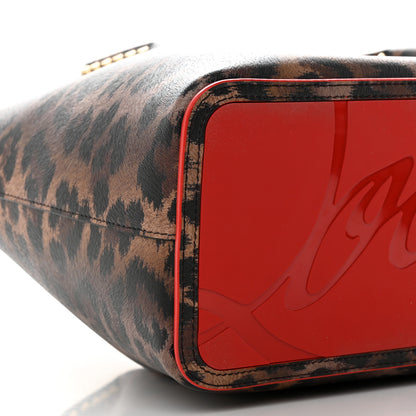 Christian Louboutin Calfskin Empire Leopard Print Spiked Large Cabarock Shopper Tote Brown 8 of 9
