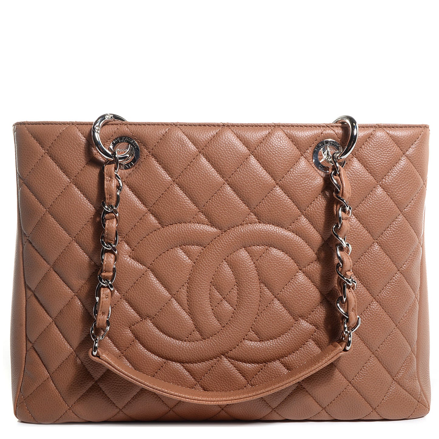 Caviar Grand Shopping Tote GST Dark Beige