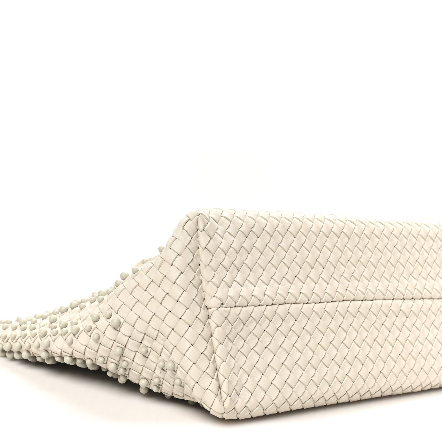 Nappa Intrecciato Beaded Medium Cabat Cream