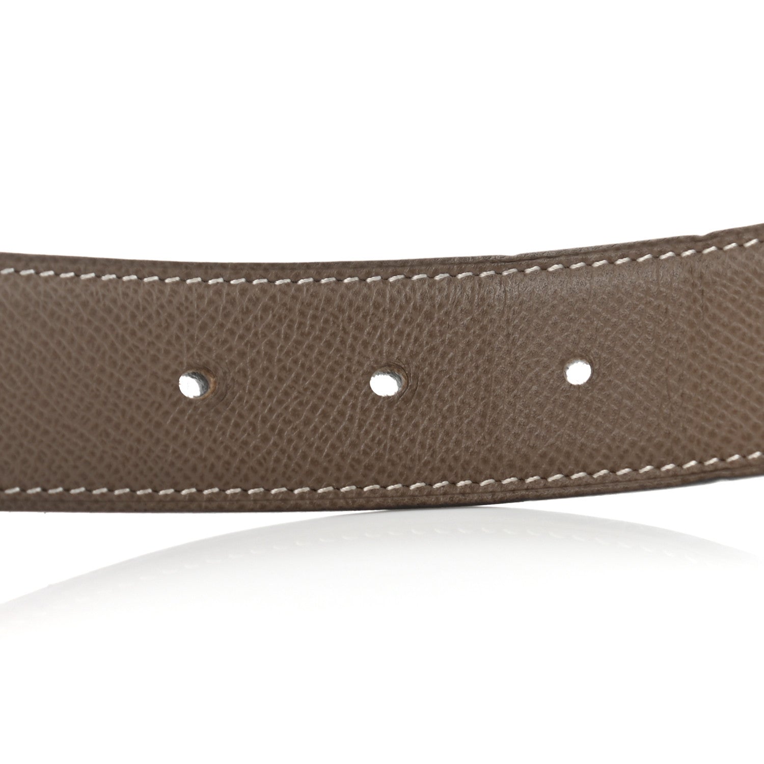 Hermes Epsom Togo 32mm H Belt 90 Etoupe White 4 of 11