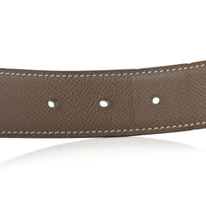 Hermes Epsom Togo 32mm H Belt 90 Etoupe White 4 of 11