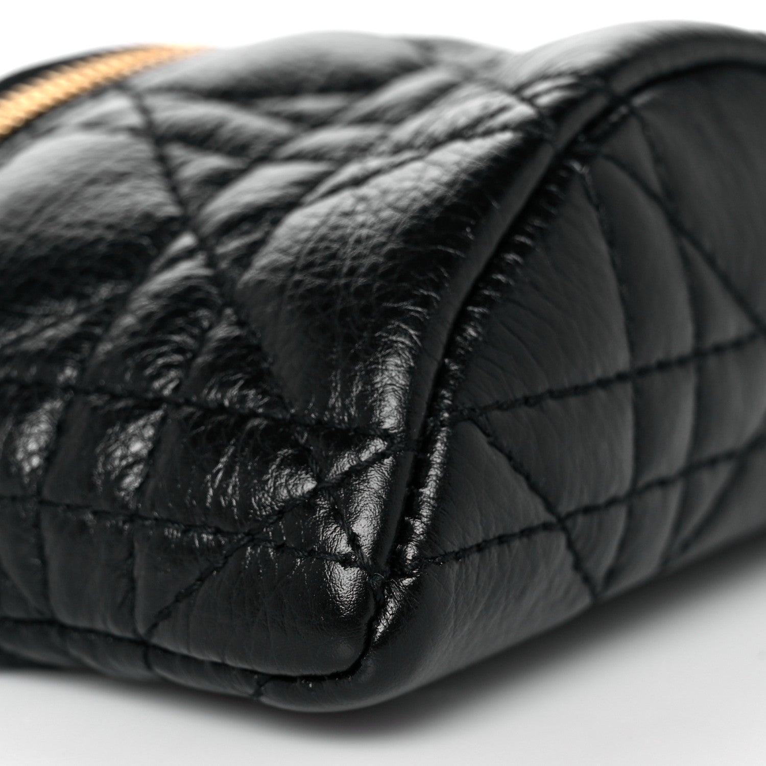 Christian Dior Supple Calfskin Cannage Caro Half-Moon Coin Purse Black 6 of 7