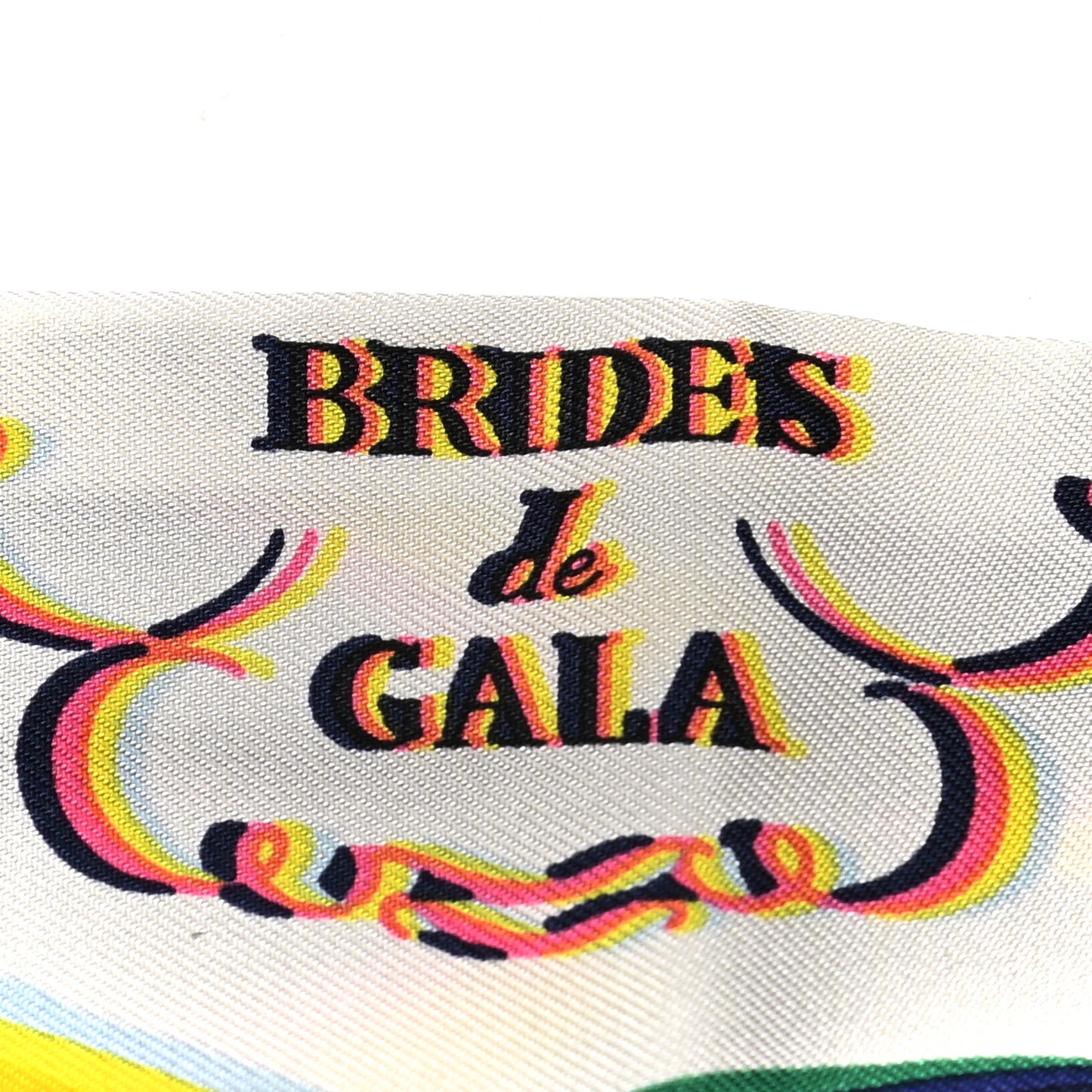 Silk Brides De Gala Shadow Fringed Twilly Black Jaune Multicolor