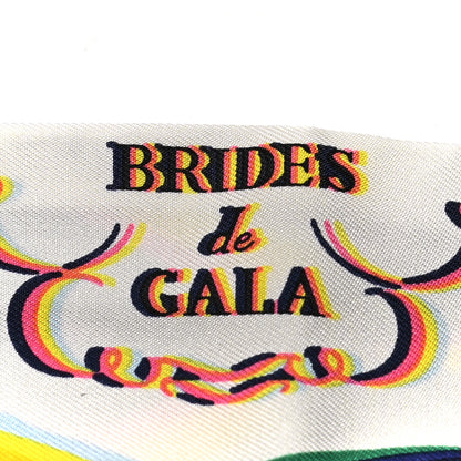 Hermes Silk Brides De Gala Shadow Fringed Twilly Black Jaune Multicolor 5 of 6