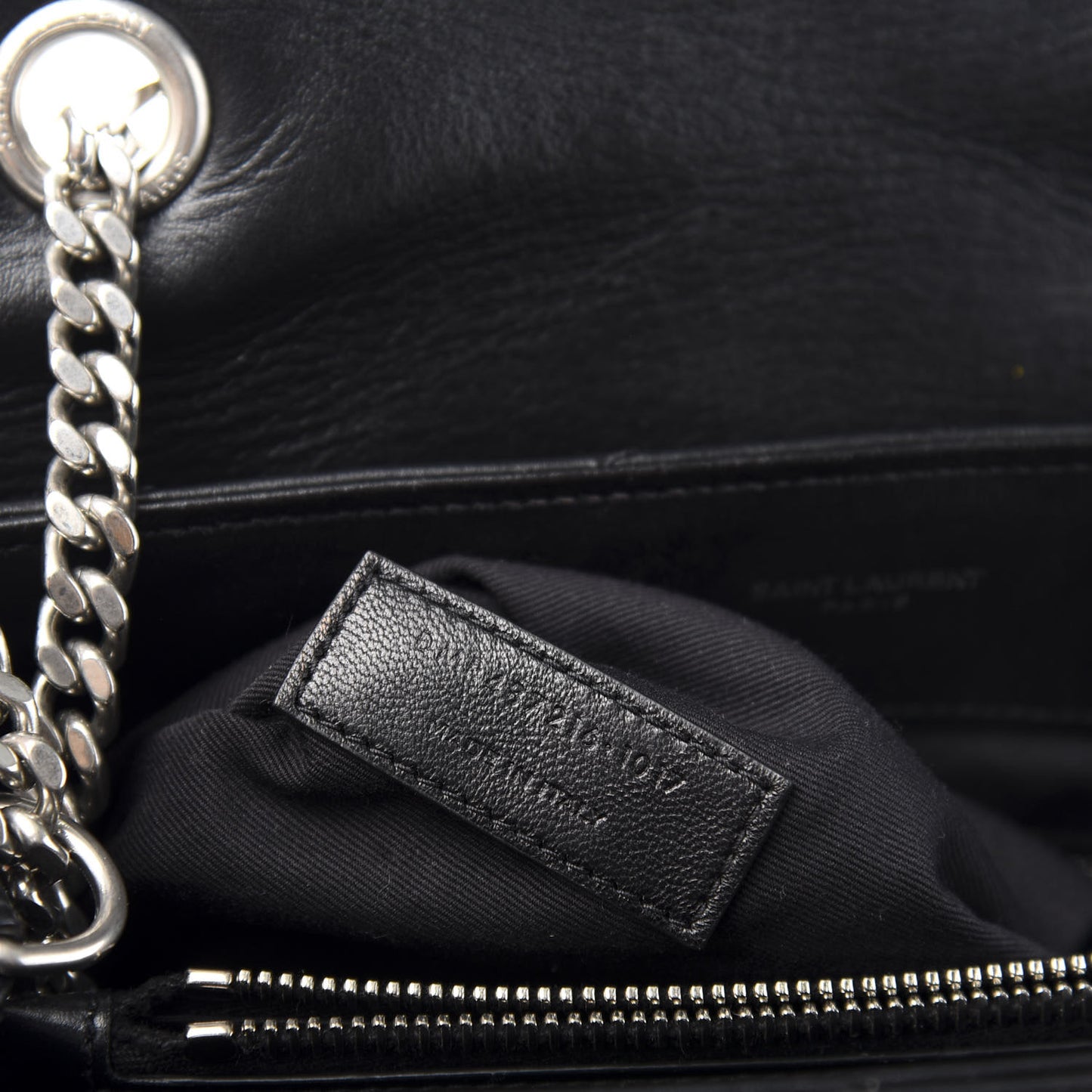 Calfskin Y Quilted Monogram Medium Loulou Chain Satchel Black