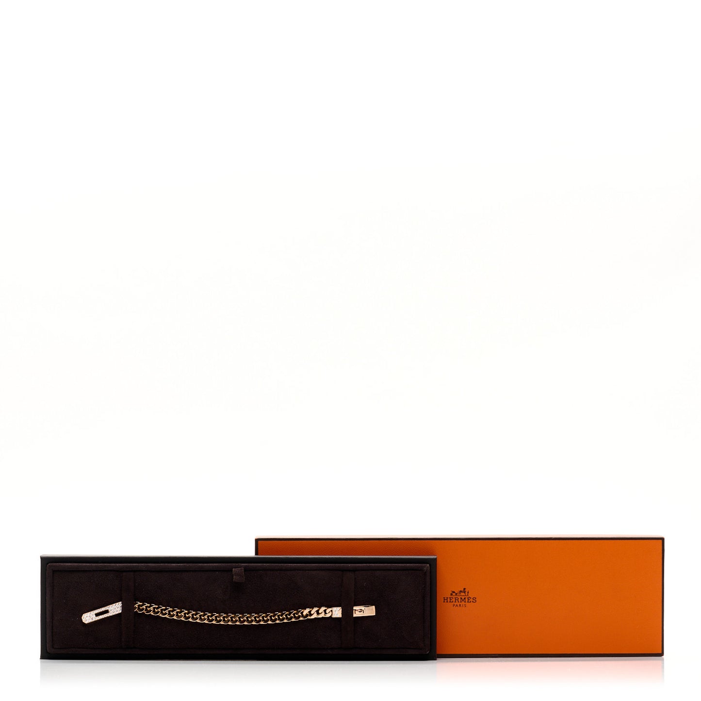 18K Rose Gold Diamond PM Kelly Gourmette Bracelet SH