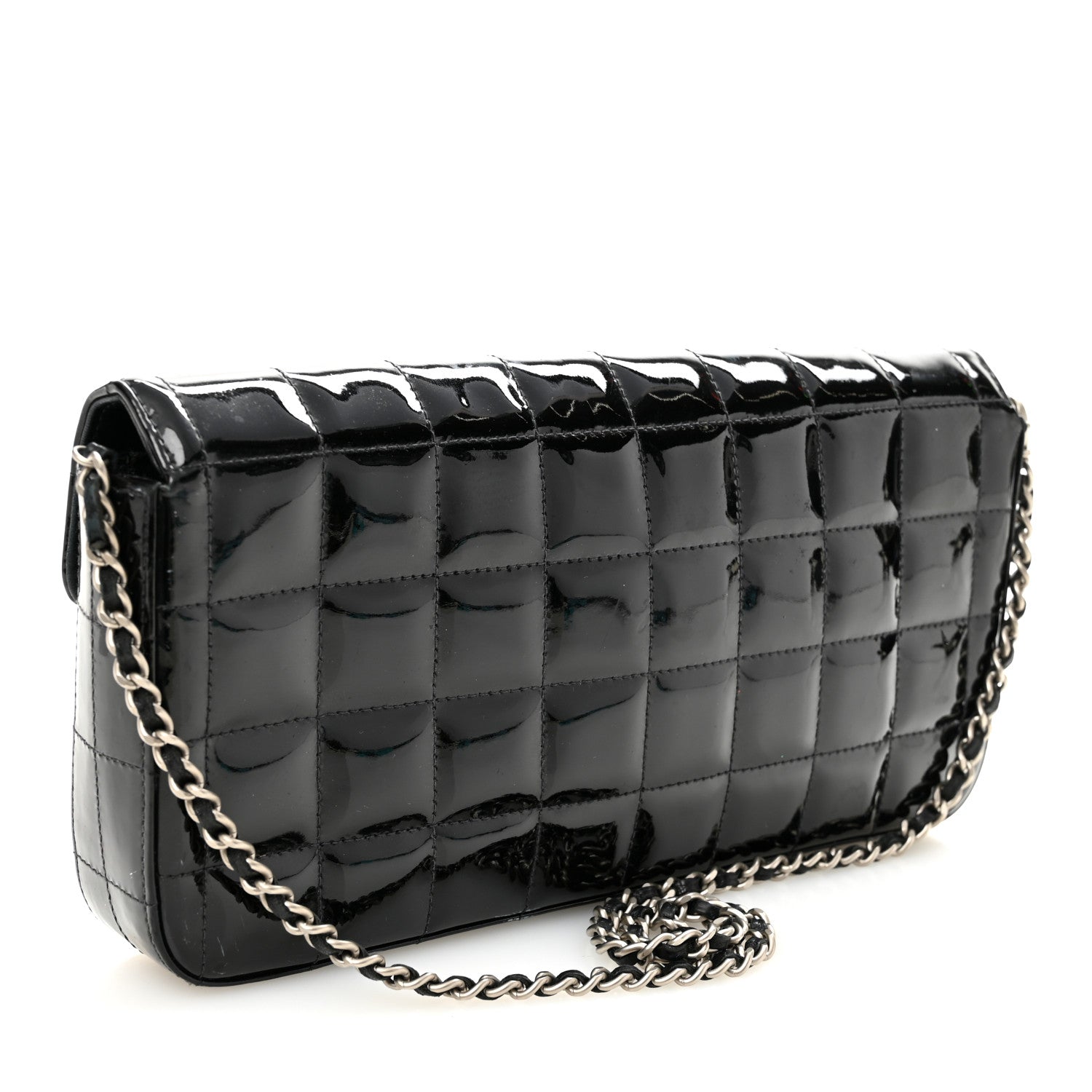 Chanel Patent Quilted East West Chocolate Bar Flap Black 3 of 11
