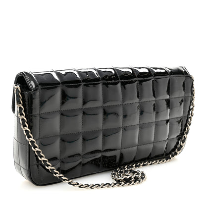 Chanel Patent Quilted East West Chocolate Bar Flap Black 3 of 11