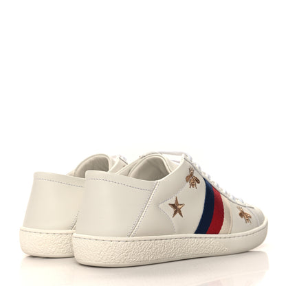 Gucci Calfskin Bee Star Embroidered Sylvie Web Ace Sneakers 35.5 White 5 of 10