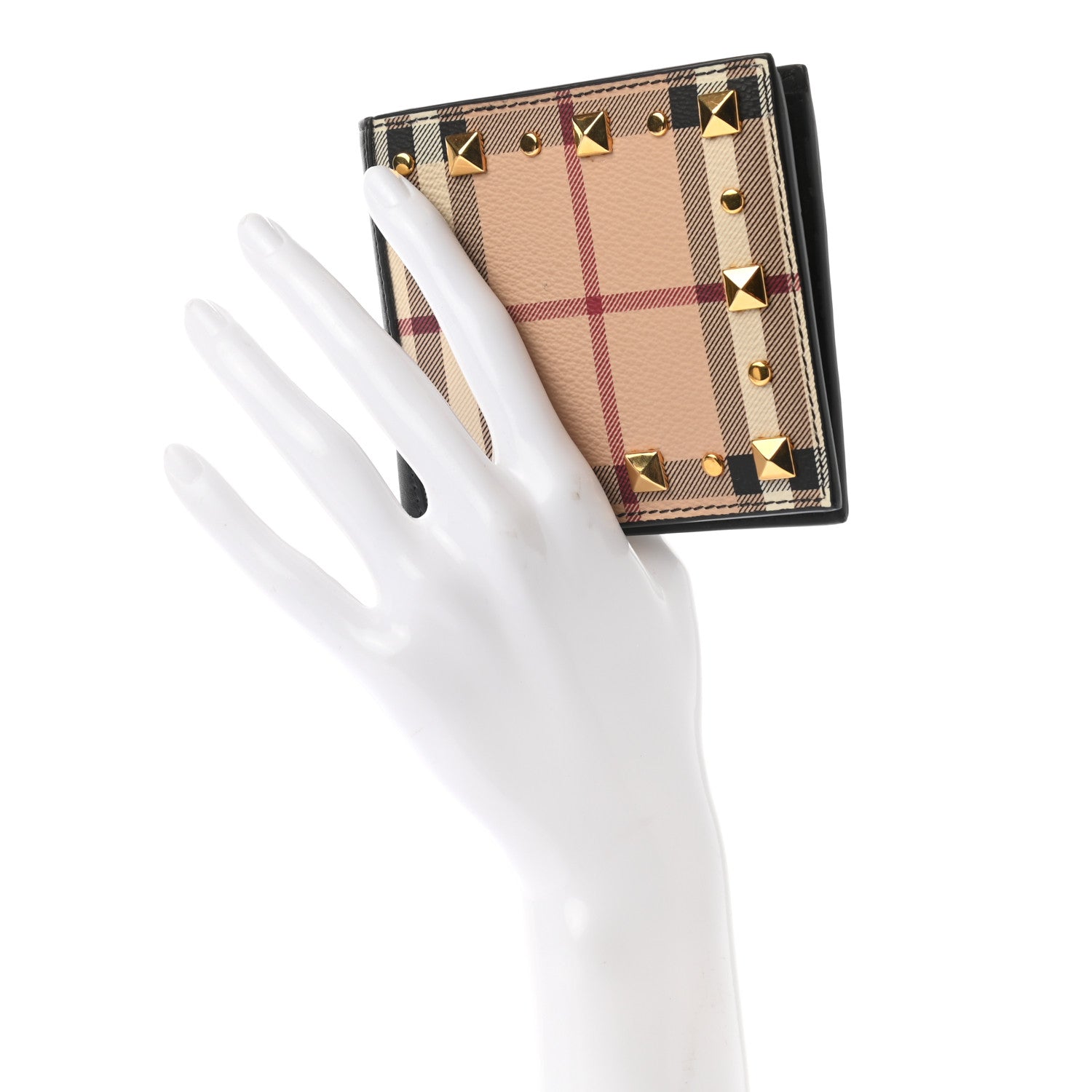 Burberry Haymarket Check Studded Bi-Fold Wallet 2 of 6
