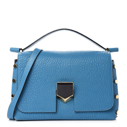 Jimmy Choo Grainy Calfskin Small Lockett Shoulder Bag Blue 1 of 9