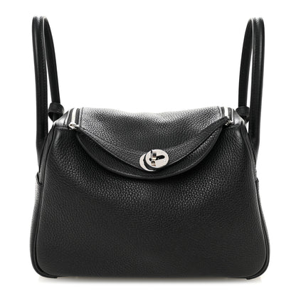 Hermes Taurillon Clemence Lindy 26 Black 1 of 10