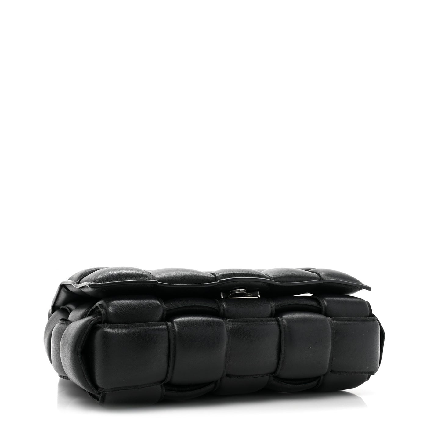 Nappa Maxi Intreccio Padded Cassette Crossbody Bag Black