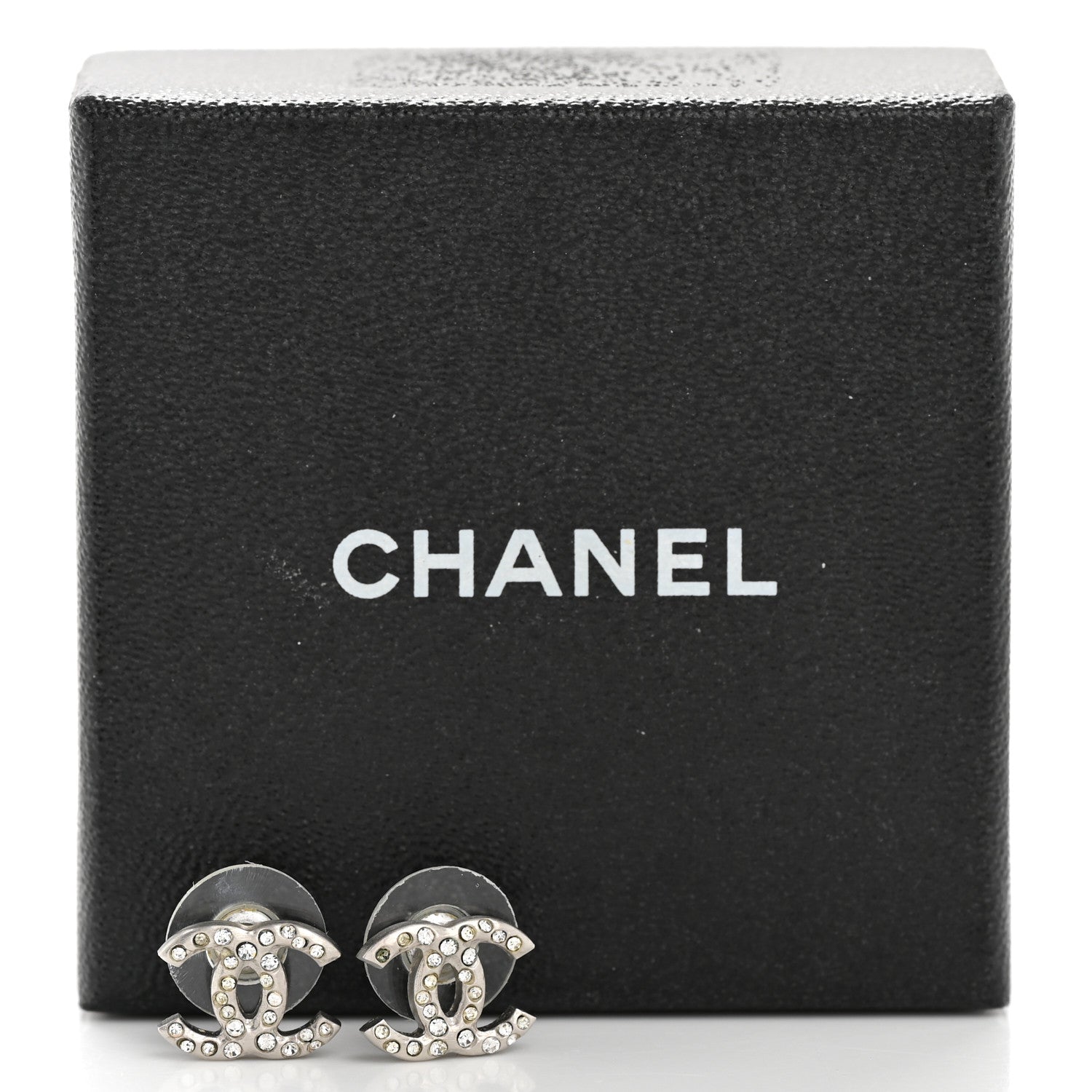 Chanel Crystal CC Earrings Silver 6 of 6
