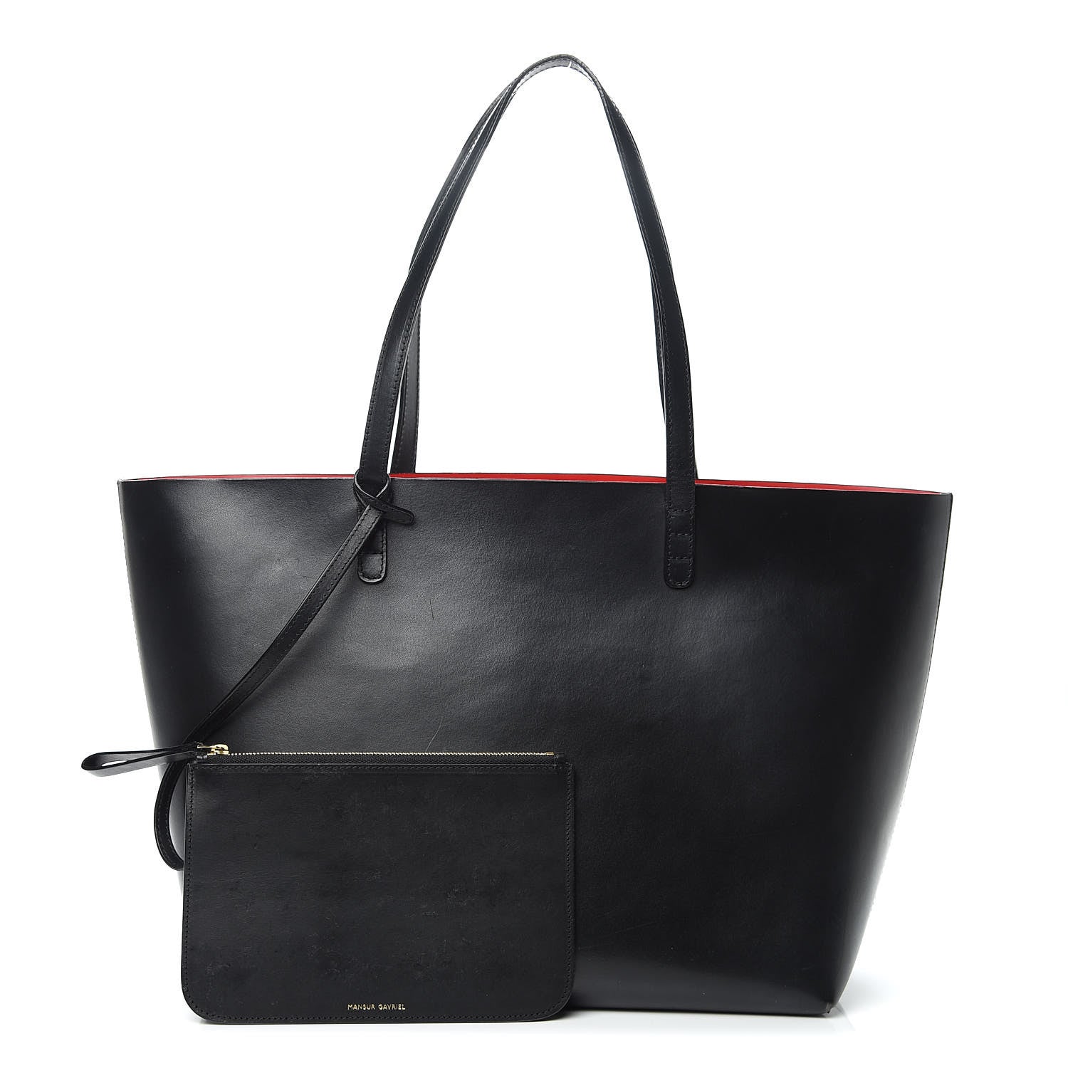 Mansur Gavriel Calfskin Large Shopping Tote Black Flamma 1 of 17