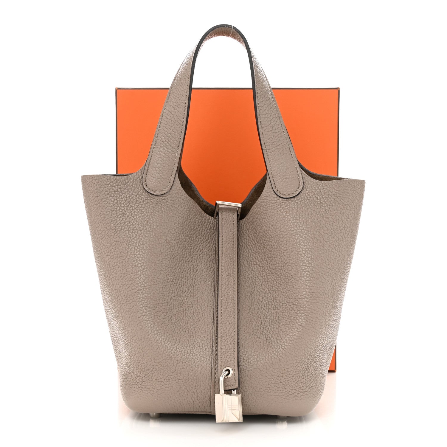 Hermes Taurillon Maurice Picotin Lock 18 PM Gris Asphalte 11 of 11