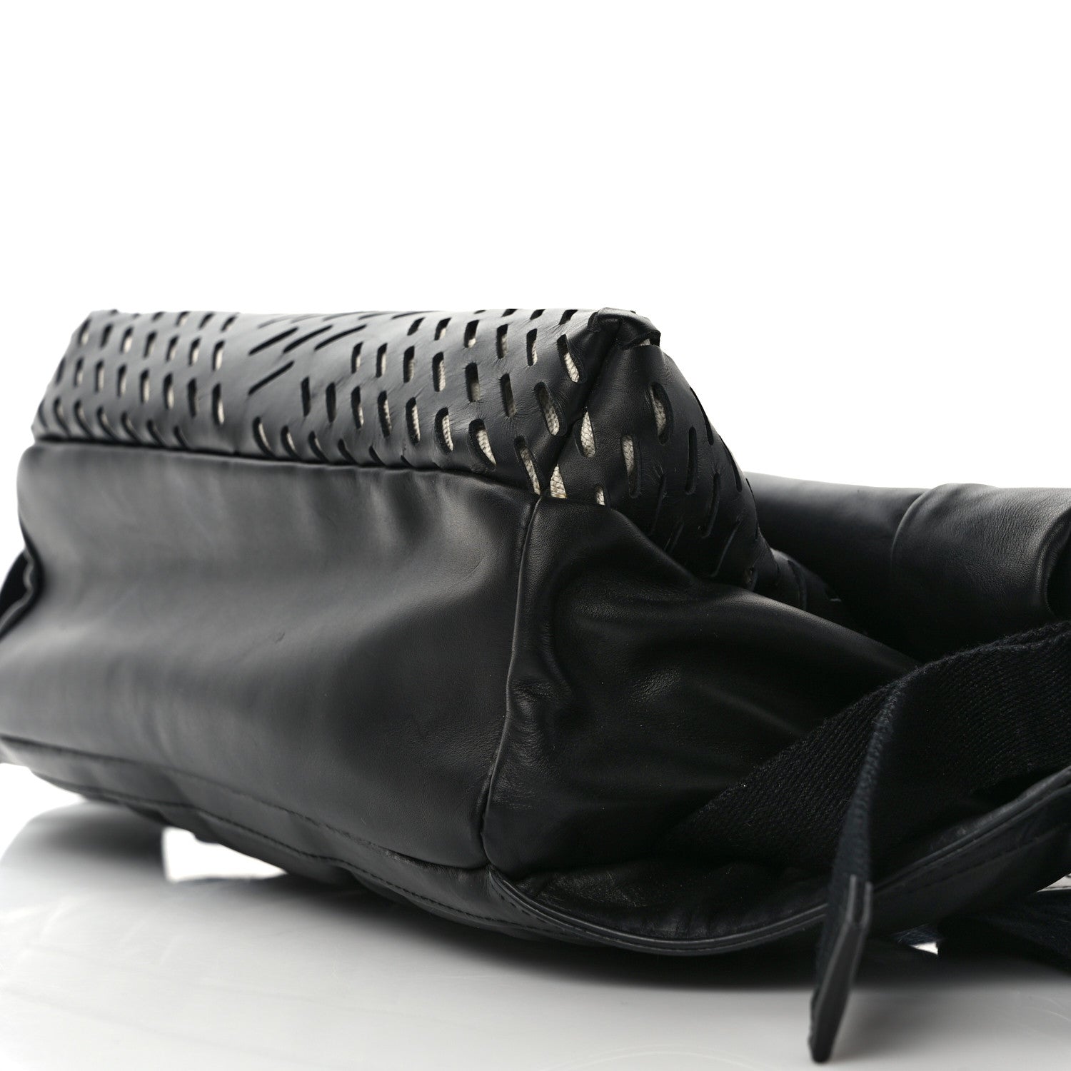 Bottega Veneta Perforated Calfskin Quilted Belt Bag Black 7 of 9