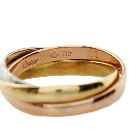 Cartier 18K Pink Yellow White Gold Small Trinity Ring 63 10.25 5 of 10