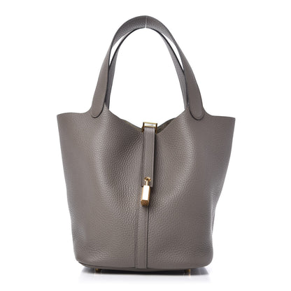 Hermes Taurillon Clemence Picotin Lock 22 MM Etain 1 of 10